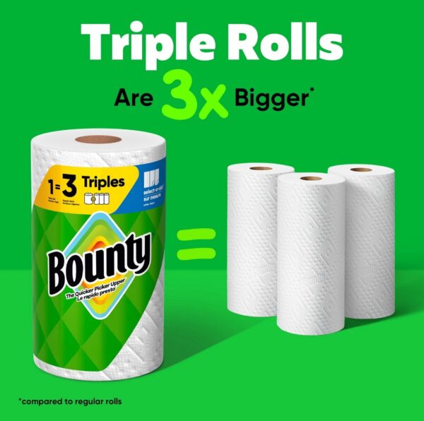 Bounty Paper Towels Select-A-Size White, 4 Triple Rolls, 123 Sheets Per Roll - Image 5