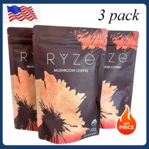 3 Pack Ryze Organic Mushroom Coffee FREE SHIPPING -BIG SALE