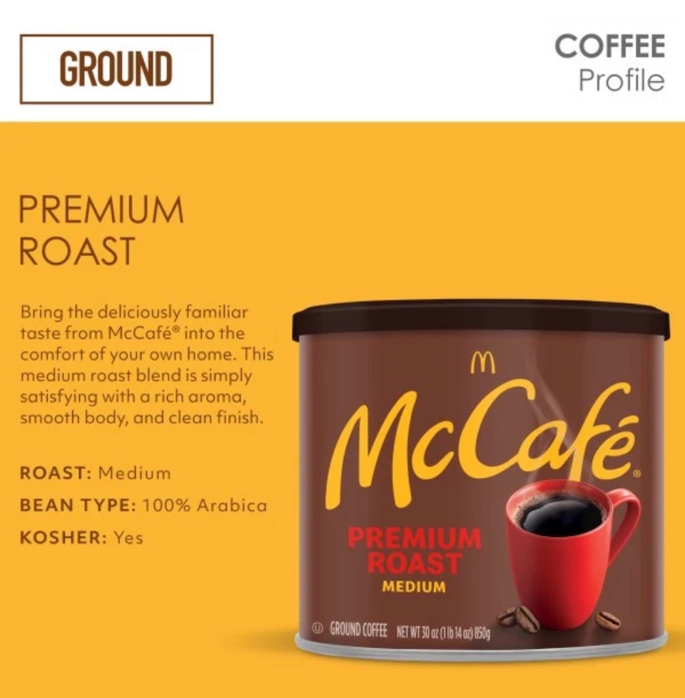 McCafe Premium Roast, Ground Coffee, Medium Roast, 30oz. Canned - Image 4
